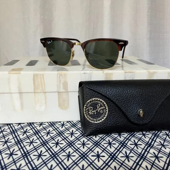 Ray-Ban Clubmaster Tortoise Polarized Sunglasses